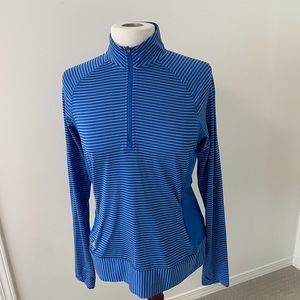 Adidas blue 1/4 zip pullover size S